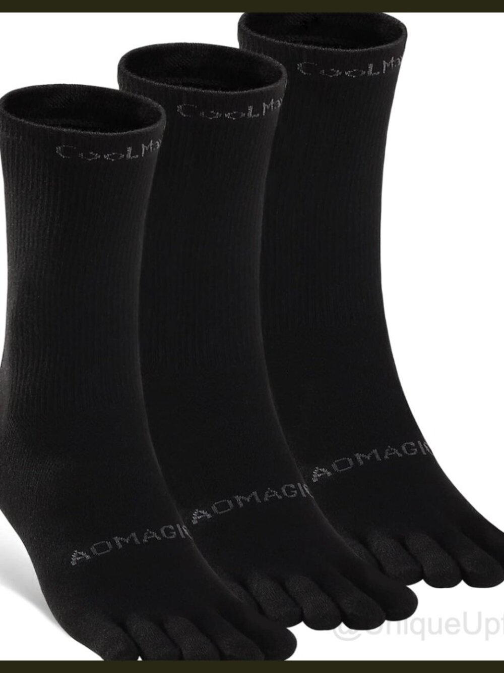 Men's Athletic Toe Socks Coolmax Five Finger Crew Running Socks 3 Pairs